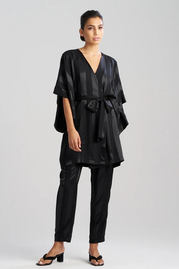 Natori Satin Jacquard Stripe Wrap