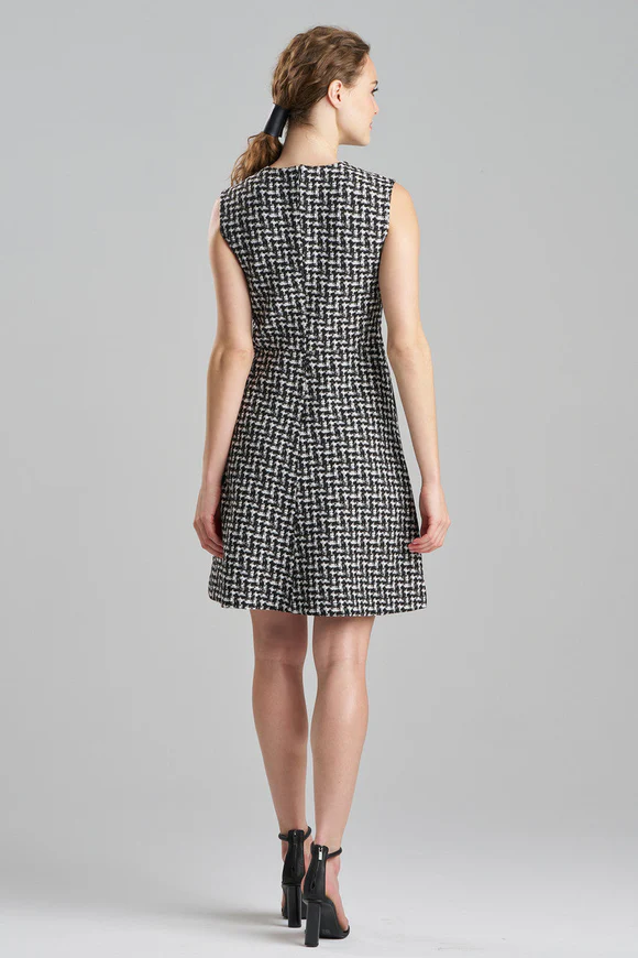 Natori Japanese Check V-Neck Dress