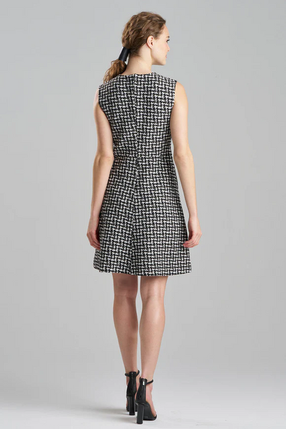 Natori Japanese Check V-Neck Dress