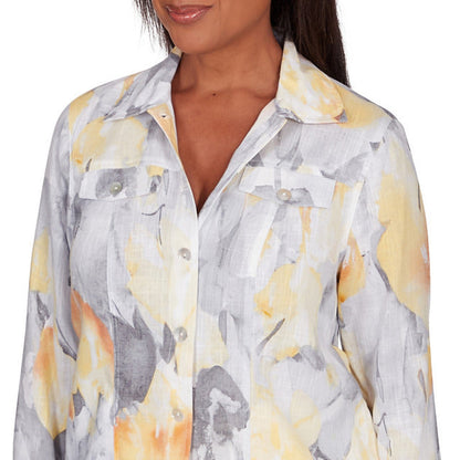 Alfred Dunner Women's Abstract Watercolor Jacket