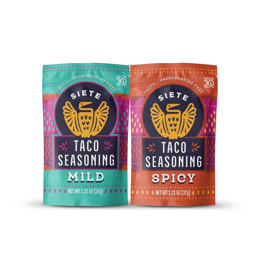 Siete Foods Taco Seasoning Mix Pack - 3 Mild + 3 Spicy