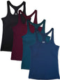 Kalon Clothing Women's 4-Pack Racerback Shelf Bra Camisole Base Layer