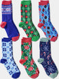 Kalon Clothing 6 Pack Christmas Crew Socks