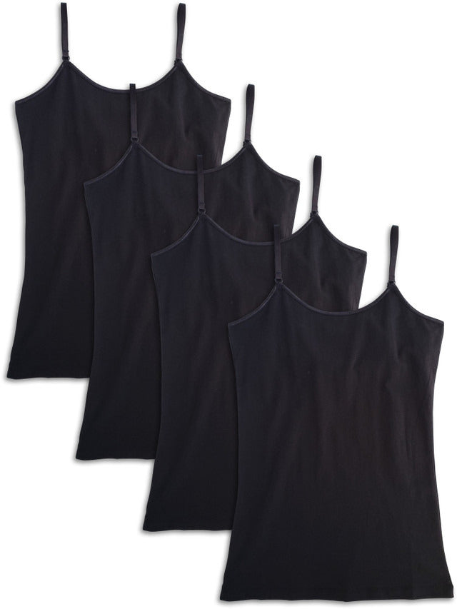 Kalon Clothing Women's 4-Pack Shelf Bra Camisole Cotton Spandex