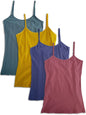 Kalon Clothing Women's 4-Pack Shelf Bra Camisole Cotton Spandex